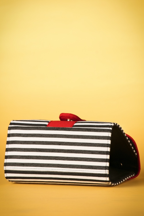 Ruby Shoo - 60s Riva Stripes Bag in Black and White 6