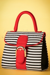 Ruby Shoo - 60s Riva Stripes Bag in Black and White 2