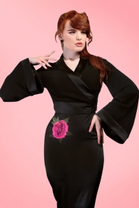 Collectif Clothing - 50s Sakiko Fishtail Skirt in Black 3