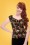 Collectif Clothing - 50s Dolores Lanai Hibiscus Top in Black 3
