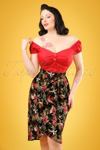 Collectif Clothing - Hepburn Cherry Love Swing Dress Années 50 en Crème