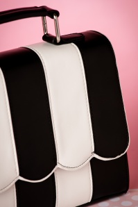 Lola Ramona - 50s Stella Striped Handbag in Black and White 3