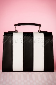 Lola Ramona - 50s Stella Striped Handbag in Black and White 5