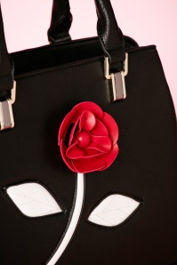 La Parisienne - 60s Elise Rose Handbag in Black 3
