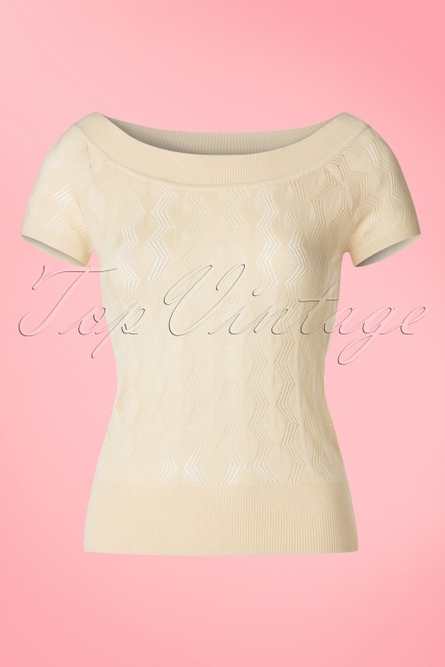 King Louie - 60s Franny Boatneck Top in Cream 2