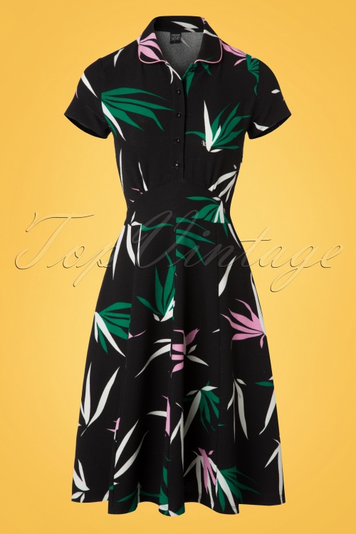 Mademoiselle YéYé - Suzette bamboe jurk in zwart 2
