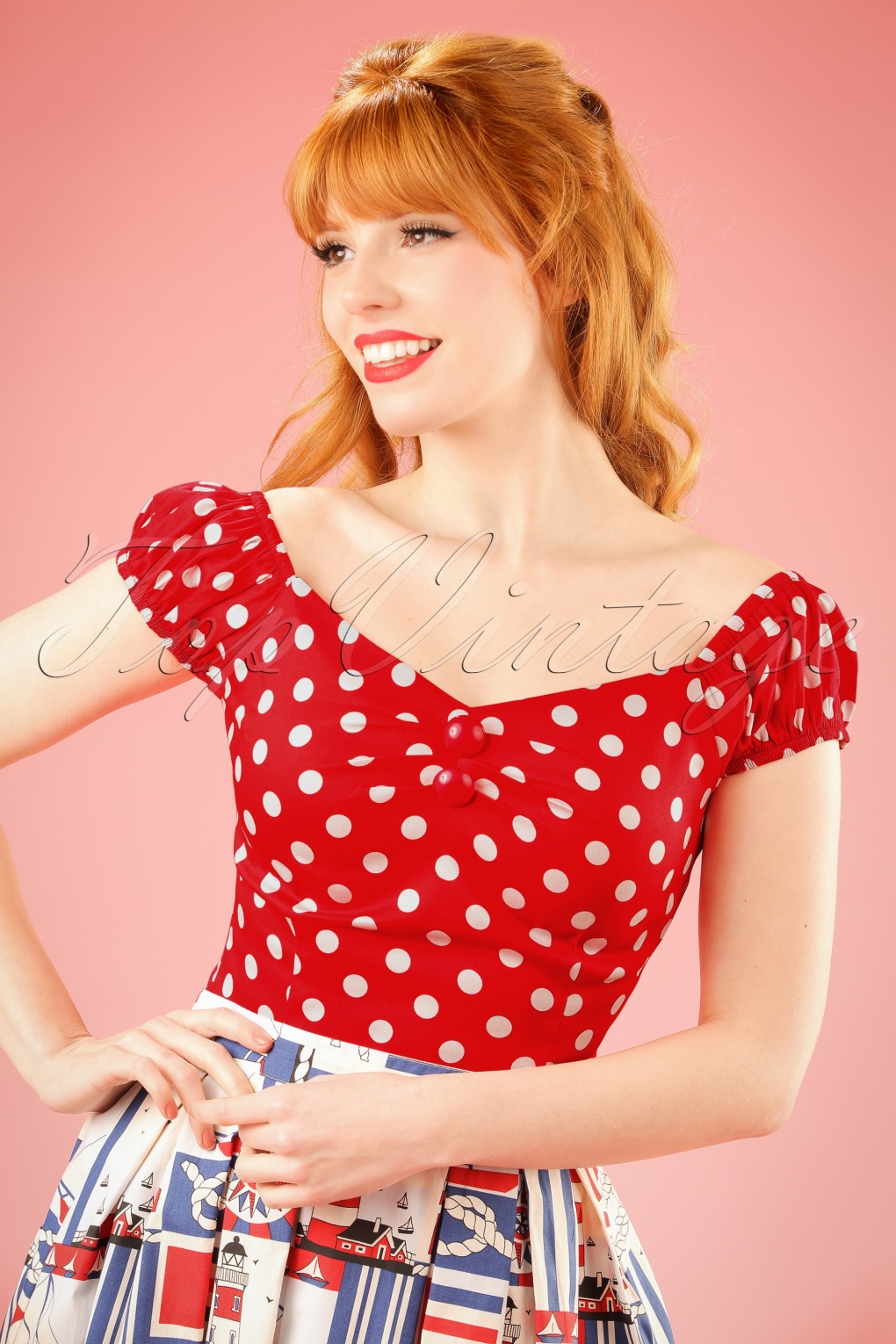 dolores-top-polka-red-white