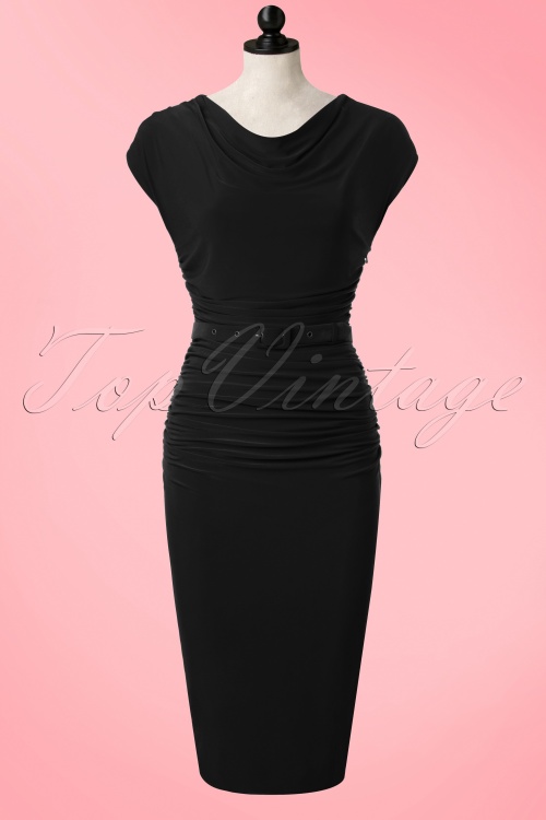 Zoe Vine - TopVintage exclusive ~ 50s Billie Pencil Dress in Black 2