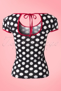 Steady Clothing - 50s Robyn Polkadot Top in Black and White 4
