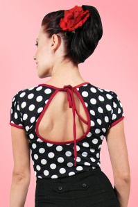 Steady Clothing - 50s Robyn Polkadot Top in Black and White 5