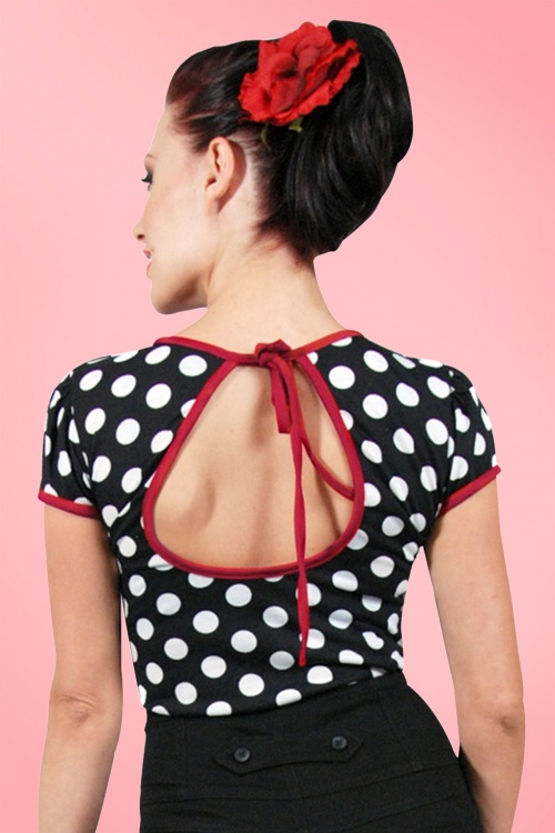 Steady Clothing - 50s Robyn Polkadot Top in Black and White 5