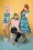 Collectif Clothing - Dolores Flamingo Island Doll Dress Années 50 en Bleu 11