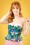Collectif Clothing - 50s Ursula Flamingo Island Top in Blue 2