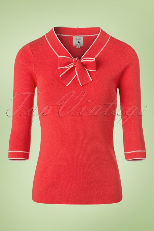 Yumi - Sarah Sailor Pullover in Korallenrot