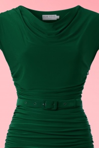 Zoe Vine - Billie Pencil Dress Années 50 en Vert Foncé 3