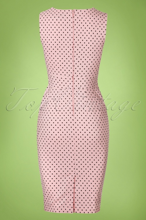 Bunny - 50s Miley Polkadot Pencil Dress in Light Pink 8
