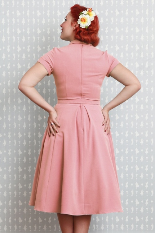 Miss Candyfloss - 50s Mariana Swing Dress in Blush Pink 7