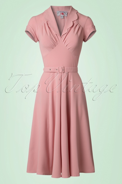 Miss Candyfloss - 50s Mariana Swing Dress in Blush Pink 2