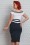 Miss Candyfloss - Laura Lee Paneled Pencil Skirt Années 50 en Bleu Marine 6