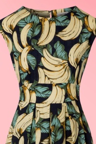 Sixton London - 50s Arizona Banana Dress in Navy 5