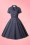 Collectif Clothing Catherina Polka Dot Shirt Swing Dress Navy Blue 14753 20141213 0018w