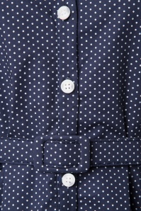 Collectif Clothing - 40s Caterina Mini Polkadot Swing Dress in Navy 5