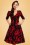 Dolly and Dotty - Katherine Floral Swing-jurk in zwart en rood 3