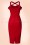 Collectif Clothing Mandy Plain Pencil Dress in Red 20677 20161130 0019w