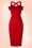Collectif Clothing Mandy Plain Pencil Dress in Red 20677 20161130 0018w