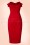 Collectif Clothing Mandy Plain Pencil Dress in Red 20677 20161130 0017w