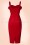 Collectif Clothing Mandy Plain Pencil Dress in Red 20677 20161130 0015w