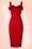 Collectif Clothing Mandy Plain Pencil Dress in Red 20677 20161130 0002w