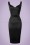 Collectif Clothing - 50s Primrose Satin Pencil Dress in Black 2
