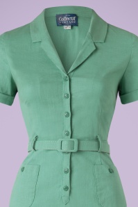 Collectif Clothing - Caterina Pencil Dress Années 50 en Vert Menthe 4