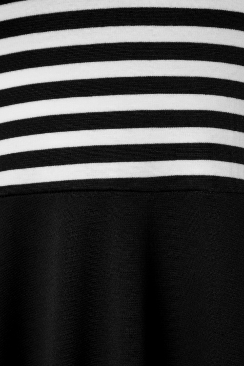 Steady Clothing - Gestreiftes Swing-Kleid von All Angles in Schwarz und Weiß 8