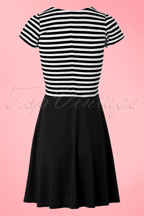 Steady Clothing - Gestreiftes Swing-Kleid von All Angles in Schwarz und Weiß 5