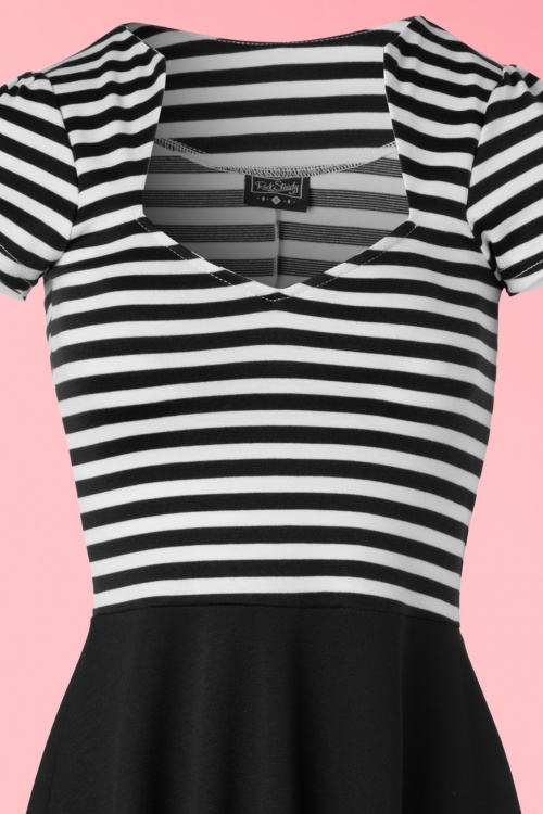 Steady Clothing - All Angles gestreepte swingjurk in zwart en wit 4