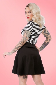 Steady Clothing - 50s All Angles Striped Swing Dress in Black and White 7