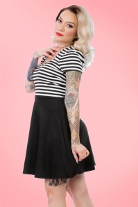 Steady Clothing - 50s All Angles Striped Swing Dress in Black and White 6