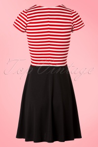 Steady Clothing - 50s All Angles Striped Swing Dress in Red and White 6