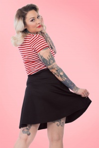 Steady Clothing - 50s All Angles Striped Swing Dress in Red and White 7