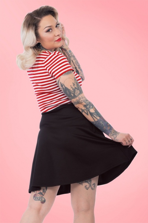 Steady Clothing - 50s All Angles Striped Swing Dress in Red and White 7