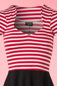 Steady Clothing - 50s All Angles Striped Swing Dress in Red and White 5