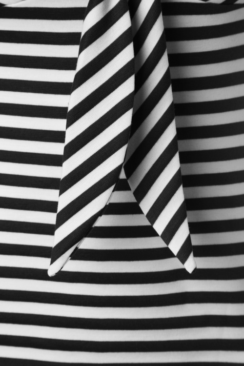 Steady Clothing - 50s Tatiana Tie Top in Black and White Stripes 5