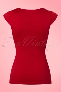 Steady Clothing - 50s Solid Sweetheart Tie Top in Red 5