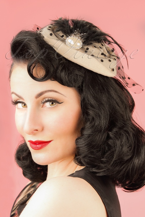 Banned Retro - All A Dream Fascinator Années 50 en Crème