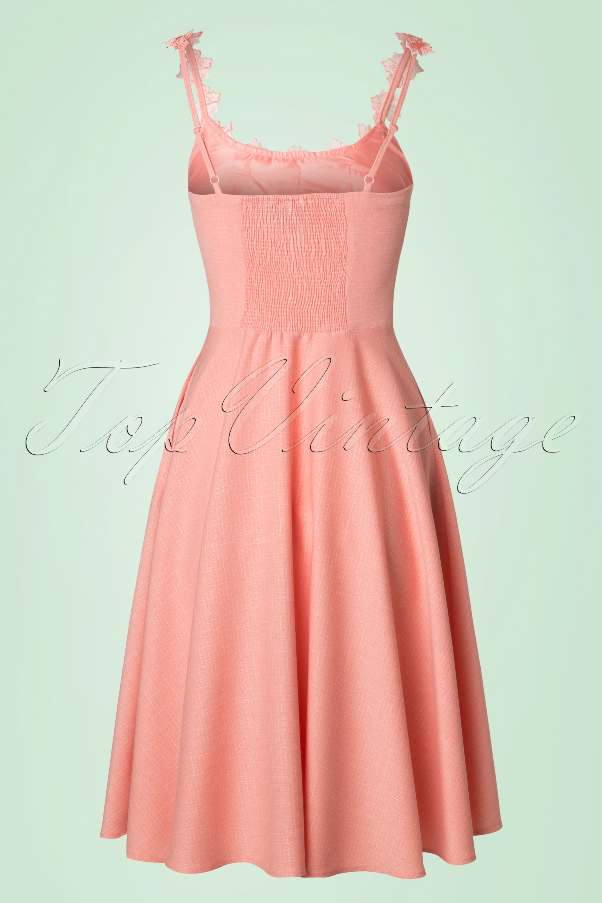 Vixen 50s Violet Swing Dress in Light Pink | Shop at Topvintage