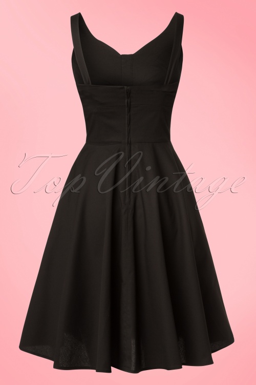 Bunny - 50s Lulu Cherry Swing Dress in Black 6