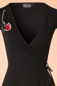 Vixen - 50s Primrose Wrap Dress in Black 4