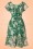 Vixen - 50s Agatha Floral Swing Dress in Green 6